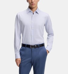 Chemise droite en coton à rayures BOSS