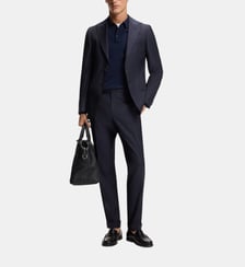 Costume deux pièces slim en twill de laine vierge BOSS