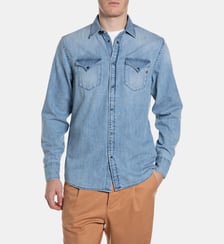 Chemise droite en coton Replay