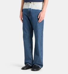 Jean large bicolore effet délavé coton Marni