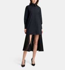 Robe chemise avec jupe plissée en coton Karl Lagerfeld