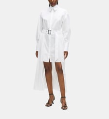 Robe chemise avec jupe plissée en coton Karl Lagerfeld