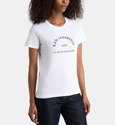 T-shirt droit Rue St Guillaume paillettes coton  bio Karl Lagerfeld