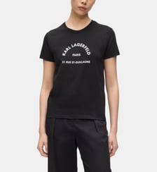 T-shirt droit Rue St Guillaume paillettes coton  bio Karl Lagerfeld