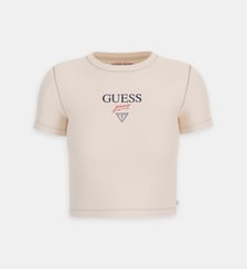T-shirt ajusté crop en coton Guess Jeans