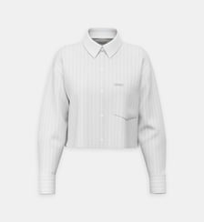 Chemise droite à rayures en coton Guess Jeans