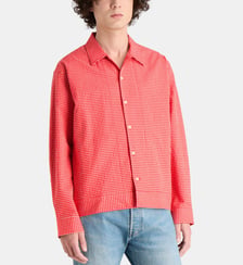 Chemise droite Reed à carreaux en coton bio mélangé NN07