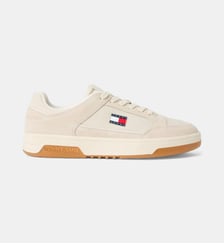 Baskets basses en cuir et coton signature Tommy Hilfiger