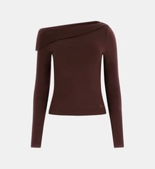 Top asymétrique ajusté manches longues Guess