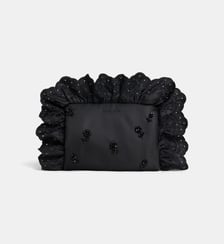 Pochette pliable en taie d'oreiller volants brodés et perles  Simone Rocha