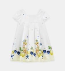 Robe Fée Clochette manche courte en coton imprimé Monnalisa