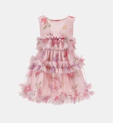 Robe évasée en tulle à motif Monnalisa