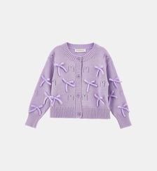 Cardigan droit à nœud Monnalisa