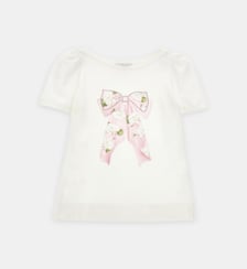 T-shirt droit à nœud Monnalisa