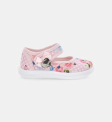 Ballerines à carreaux et fleurs Monnalisa