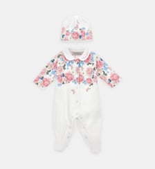 Ensemble pyjama et bonnet à imprimé floral Monnalisa