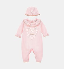 Ensemble barboteuse et chapeau à fleurs Monnalisa