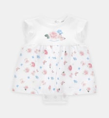 Barboteuse à fleurs en coton Monnalisa