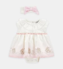 Ensemble robe et bandeau en coton Monnalisa