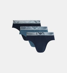 Lot de 3 slips signature en coton mélangé Emporio Armani