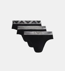 Lot de 3 slips signature en coton mélangé Emporio Armani