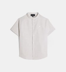 Chemisette rayée en coton mélangé Emporio Armani Junior