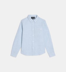 Chemise droite en coton et lin Emporio Armani Junior