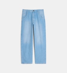 Jean droit en coton effet délavé Emporio Armani Junior