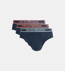 Lot de 3 slips signature en coton mélangé Emporio Armani