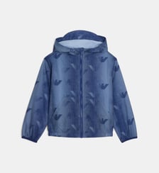 Coupe-vent à capuche et motif logo Emporio Armani Junior