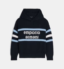 Pull en maille de coton bouclette Emporio Armani Junior