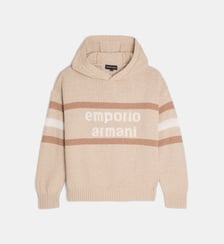 Pull en maille de coton bouclette Emporio Armani Junior