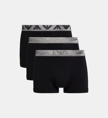 Lot de 3 boxers signature shiny en coton mélangé Emporio Armani