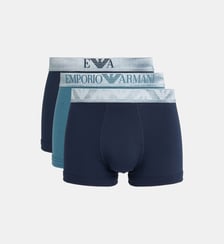 Lot de 3 boxers signature shiny en coton mélangé Emporio Armani
