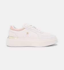 Baskets basses compensées en cuir signature Tommy Hilfiger