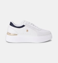 Baskets basses compensées en cuir signature Tommy Hilfiger