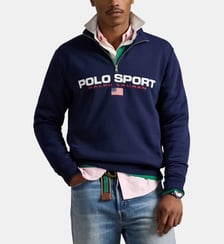 Sweat droit col camionneur imprimé signature Polo Ralph Lauren