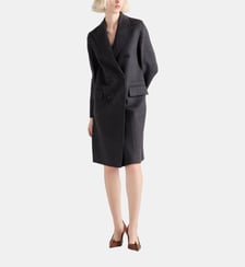 Manteau croisé droit en cachemire double et laine Prada