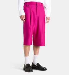 Short large droit à plis en laine 3 Paradis