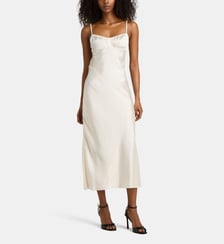Robe Waterlily fourreau longue satinée  Anna October
