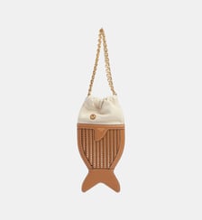 Pochette funny fish en cuir signature Lancel
