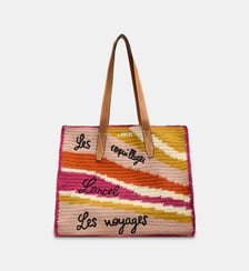 Sac cabas L signature en coton Lancel