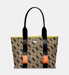 Sac cabas zippé M imprimé signature Lancel