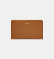 Portefeuille rectangulaire zippé signature en cuir Lancel