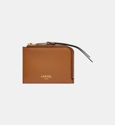 Mini portefeuille zippé en cuir signature Lancel