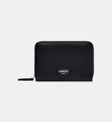 Petit portefeuille zippé en cuir signature Lancel