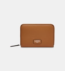 Petit portefeuille zippé en cuir signature Lancel