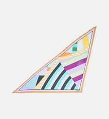 Triangle de soie motif parasol signature Lancel