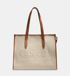 Sac cabas zippé M en coton mélangé signature Lancel