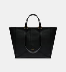 Sac cabas zippé M en cuir signature Lancel